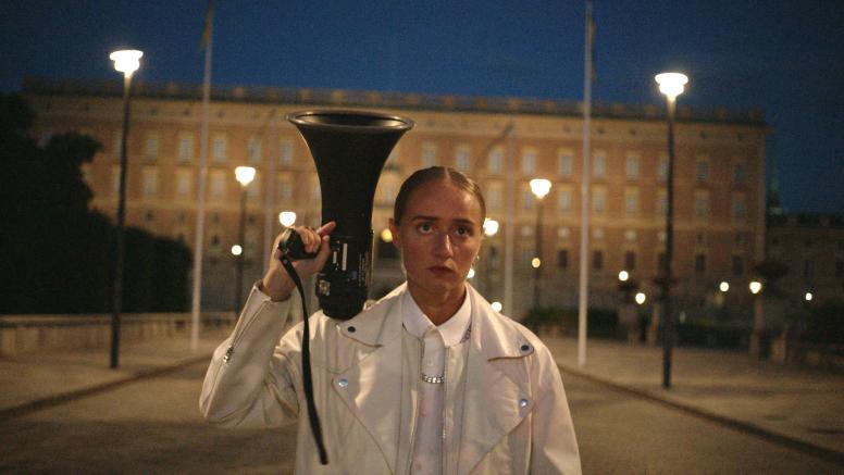 Silvana with megaphone